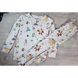 Velveteen Bunny Knots Mario Pajama Set 4T Bamboo Nintendo Print